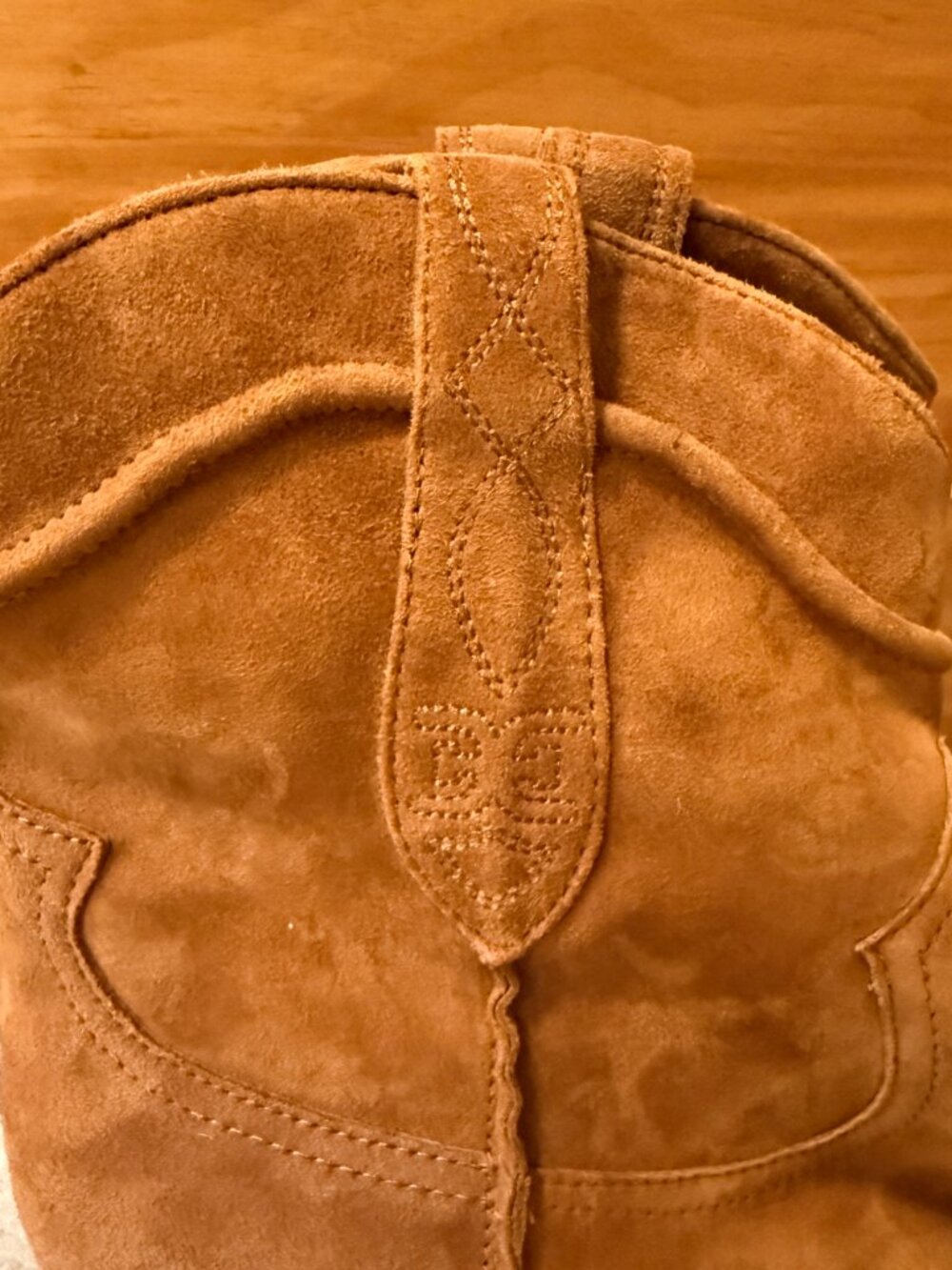 Sam Edelman Taryn Suede Pull On Western Point Squared Toe Kitten Heel Boots 8.5 - Picture 7 of 13